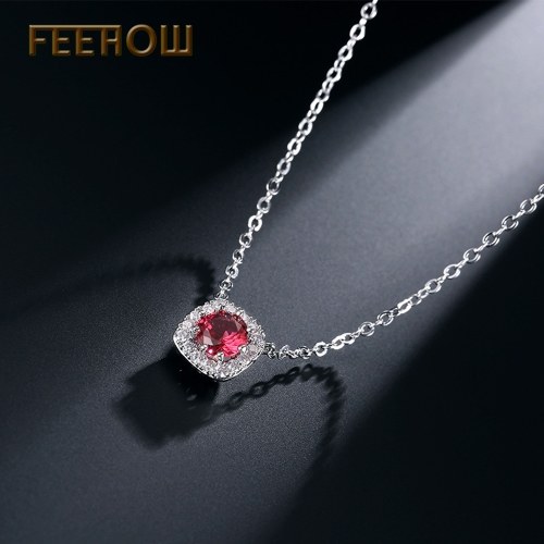 

FEEHOW necklace exquisite white gold inlaid