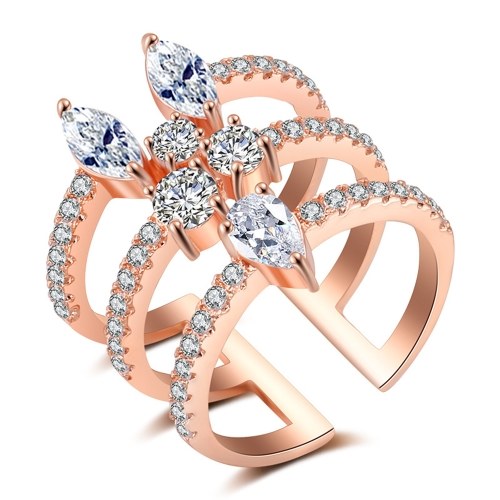 

New Korean version of the three-layer zircon ring