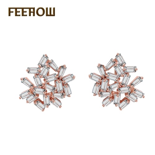 

FEEHOW AAA zircon simple earrings