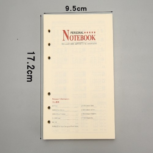 80g paper 6 hole 9 hole Notepad replacement inside page