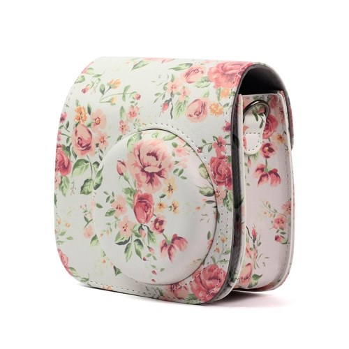 

PU Camera Bag Protective Case Flower Printing Pouch Cover