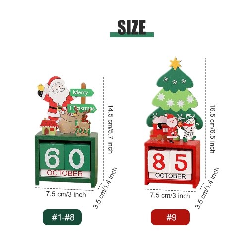 

Christmas Advent Wooden Blocks Calendar Perpetual