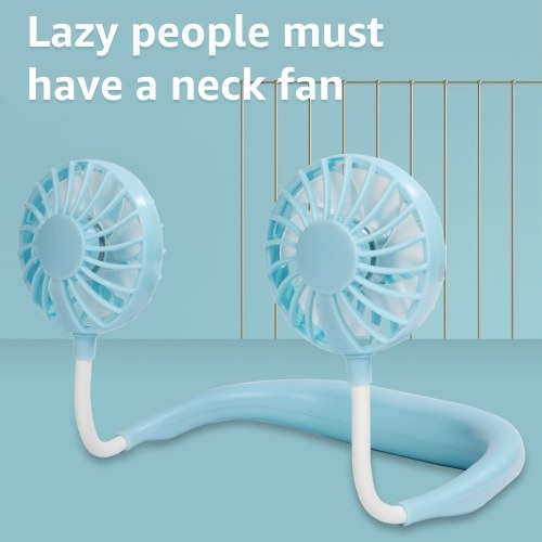 

Portable Fan Hands-free Neck Band Hands-Free Hanging USB Rechargeable Dual Fan Mini Air Conditioner Cooler Fan for Room