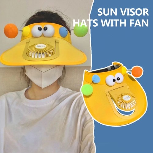 

Funny and funny one-piece fan sun hat sunshade sun hat outside line cute big brim empty top hat female