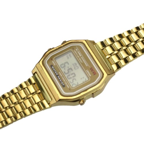 

LED Digital Watch Harajuku style Fashionable Stylish Multifuncional Wristwatch with Steel Strap Band