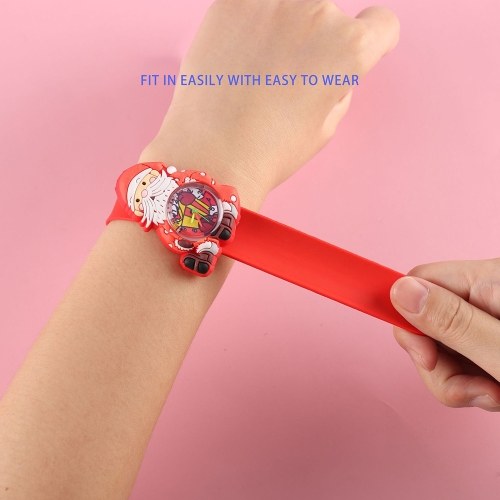 

Kids Watch Silicone Slap Bracelet Christmas Wristwatch Quartz Cartoon Toy Watches Gifts for Little Child Kids