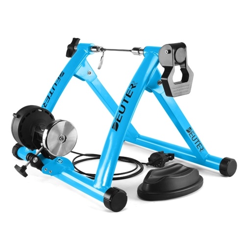 Foldable Magnetic Bike Trainer Stand with 6 Resistance Levels Cycling Rack Indoor Bicycle Exercise Training Stand for 26-28 Inch Bike Tires