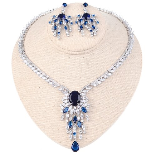 

Bride wedding necklace earrings two-piece