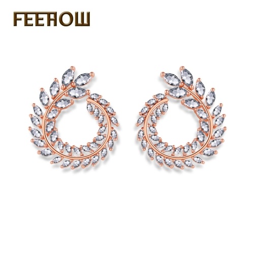 

FEEHOW tree leaf-shaped earrings