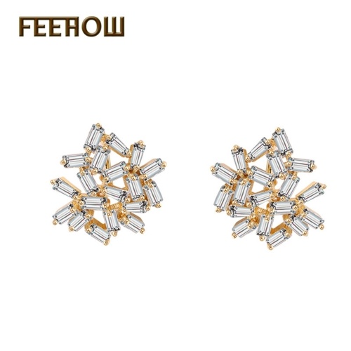 

FEEHOW AAA zircon simple earrings
