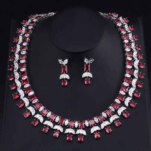 

FEEHOW new AAA zircon fashion bride jewelry set