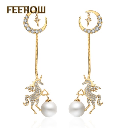 FEEHOW Korean version of the new pony pearl earrings