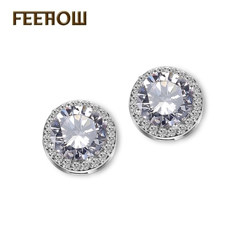Korean version of foreign trade jewelry exquisite round earrings
