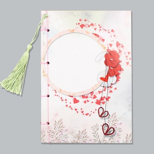 

8.1 * 5.6in Portable Notebook 70 Sheets Blank Kraft Paper Chinese Style Stitch Journal Diary Notepad