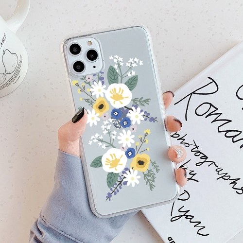 

Phonecase Transparent Floral Flower Designs Soft TPU Cover Phone Shells Shockproof Slim Flexible Protective Anti-Slip Cell Phone Cover for iphone