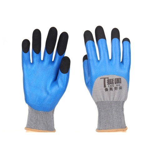 

Protective Gloves Dipped Labor Breathable Strengthen Finger Wear-resistant Non-slip Labor Gloves Wrinkle Foam