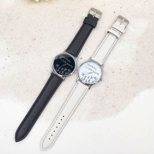 Whatever i'm late anyway Geneva watch GENEVA English alphabet wholesale Black face red belt
