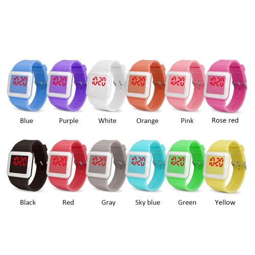 

LED Digital Silicone Watch Ultra-thin Wristwatch for Students Teenager Teens Children Men Women