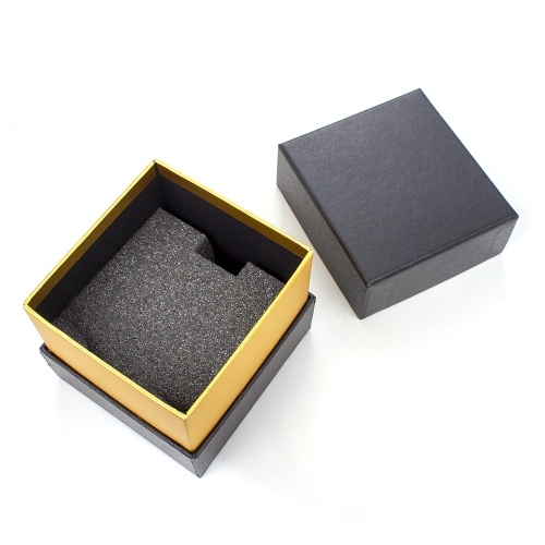 YAZOLE Watch Box Organizer Rechteckige Uhrenboxen Geschenkverpackungsbox für Uhrenarmbandschmuck (Schwarz & Gold)