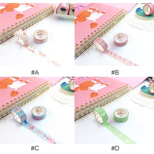 

Washi Tape GoldFoil Decorative Masking Tapes Hot Stamping Adhesive Stickers (C)