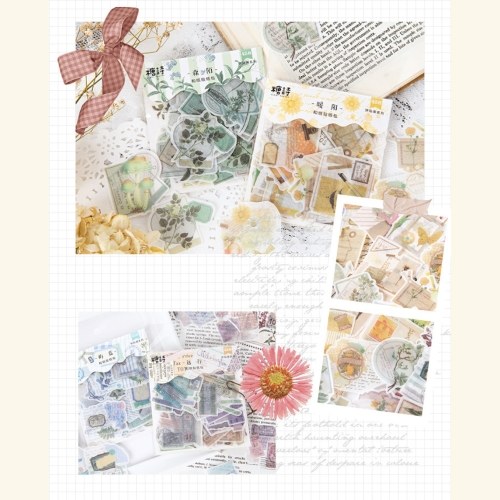 

45PCs/pack Transparent Washi Paper Deco Stickers Set