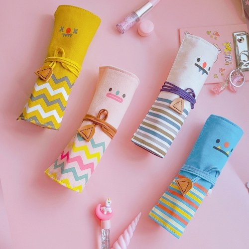 

Canvas Roll up Pencils Wraps Smiling Face Style
