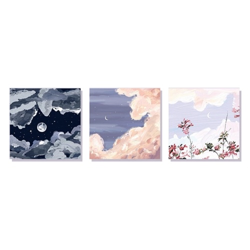 

3x3 Inch Sticky Notes with Chic Painting Patterns 90 Sheets Total Colorful Stickies Strong Adhesive Memo Pads |3 pads /pack,30 sheets/pad
