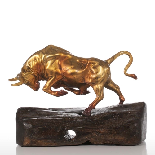 

Unstoppable Cattle Gold Handmade Bronze Sculpture Modern Art Home Decor