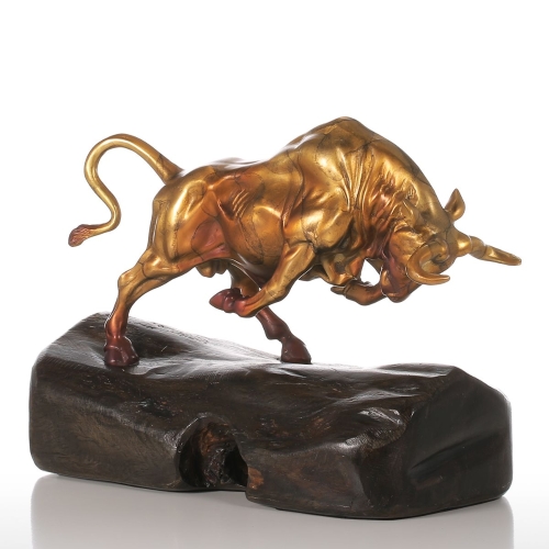 

Unstoppable Cattle Gold Handmade Bronze Sculpture Modern Art Home Decor