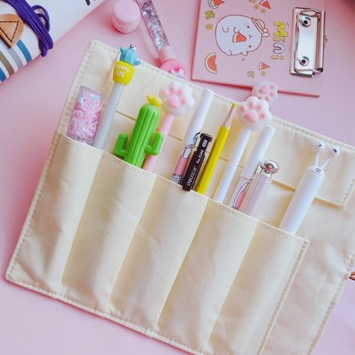 

Canvas Roll up Pencils Wraps Smiling Face Style