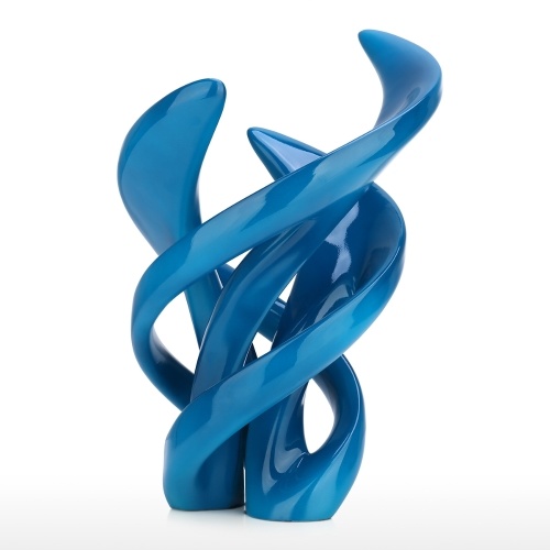 

The Life of Dancing Elegant Resin Abstract Crafts Curly Lines Environmental Friendly Resin Blue Metal Painting Surface