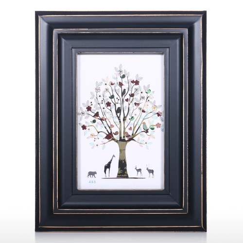 

Black Wood Photo Framework for Photo Display Tabletop Decoration Rustic Photo Framework 4x6