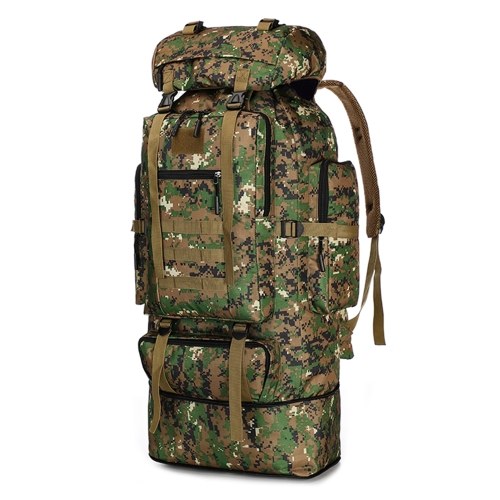100L Outdoor Hiking Backpack Waterproof Wear-resistant Expandable Large Capacity Pack for Water Bladder Tent Sleeping Bag Climbing Camping Travel Shoulder Bag
