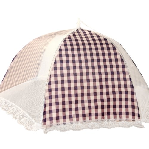 

Screen Food Cover Pop-Up Mesh Food Cover Tent Umbrella Anti-mosquito Cover for Outdoors, Screen Tents, Parties Picnics, Barbecues, Reusable and Collapsible-Plaid Fabric Design