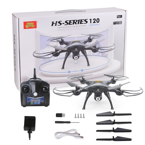 

Holy Stone HS120 Wifi FPV Drone с регулируемой HD-камерой Live Video RC Quadcopter с поддержкой высоты, контролем приложений и 3D-гарнитурой VR, RTF Легко летать для начинающих и экспертов, цвет черный