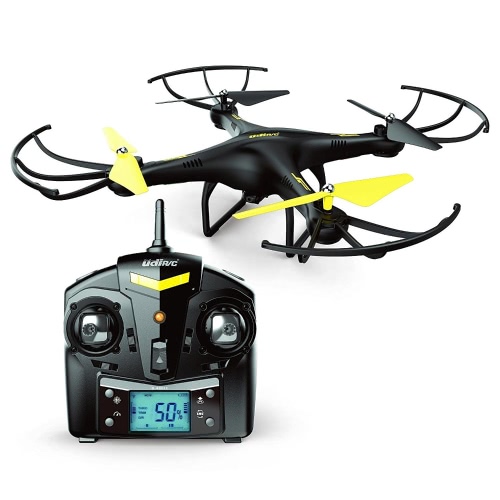 

Force1 U45 RC Quadcopter Drone с HD-камерой, высотой Hold, 4-гигабайтной SD-картой SanDisk, одним нажатием клавиши и приземлением и дополнительной батареей, черным желтым