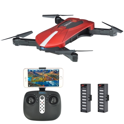 

Pocket Selfie Drone, Kingtoys WIFI FPV Quadcopter с 2-мегапиксельной камерой, складной кронштейн Altitude Hold RC Drone с батареями 2 шт. 3.7V 500mAh