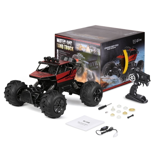 

INTEY RC Автомобили Амфибийный пульт дистанционного управления Автомобиль 1:12 4WD Off Road Пульты дистанционного управления поставляется с включенными батареями и USB-зарядным устройством