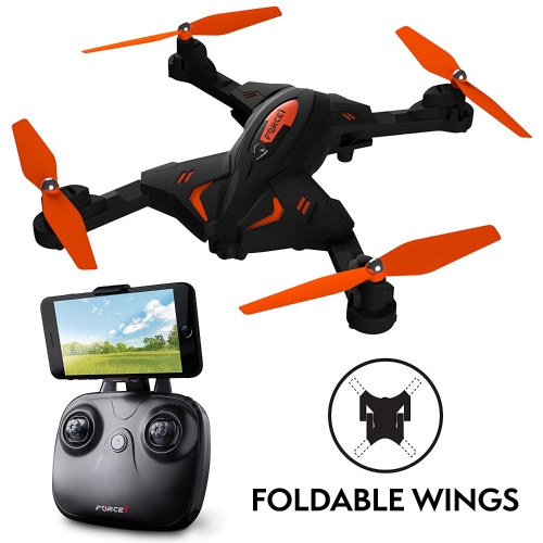 

Force1 Foldable Drone с видеоизображением в реальном времени с 720p HD Drone Camera Altitude Hold и 1 Key Control Quadcopter