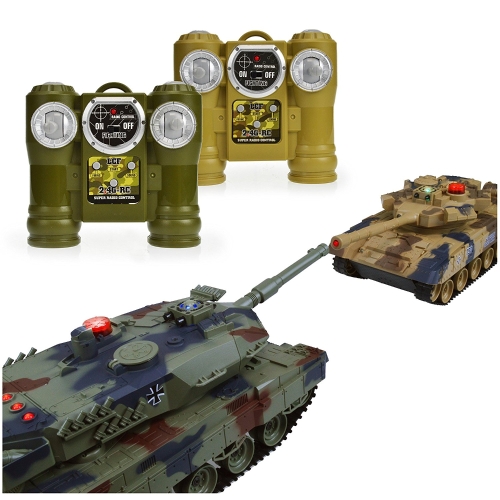 

Dynasty Toys Лазерная тарелка - LED Battling Tanks Toys - Набор из 2 RC-танков с инфракрасным пультом дистанционного управления RC Автомобильные возможности - боевые танки Keep Score / Register When Hit