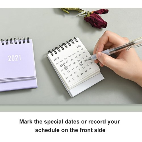 

2021 Solid Color Mini Desk Calendar Monthly