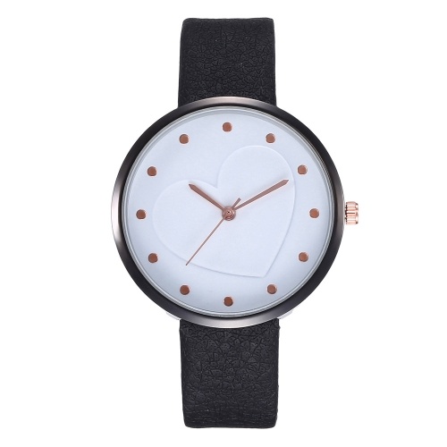 

Women Love Heart Pattern Rivet Time Dial Watch