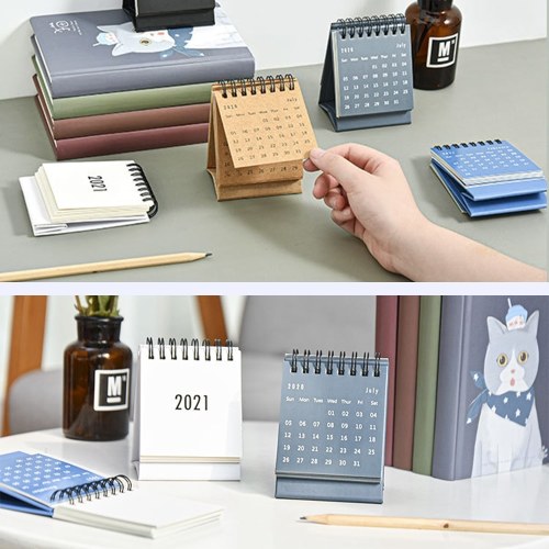 

2021 Solid Color Mini Desk Calendar Monthly