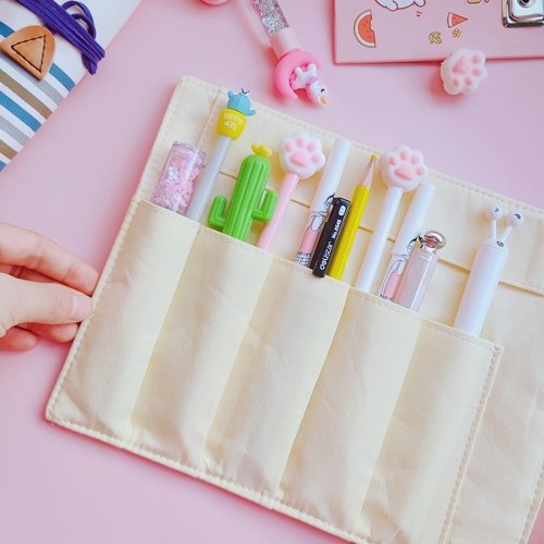 

Canvas Roll up Pencils Wraps Smiling Face Style