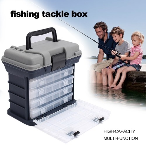 

27*17*26c-m Portable 4 Layers Big Fishing Tackle Box Waterproof Carp Sea Boat Fishing Case Tools Fishing Accessories with Handle Utility Box