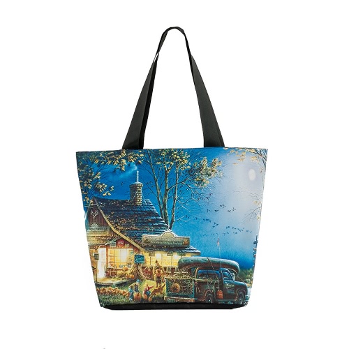 New Vintage Women Handbag Landscape Print Large Capacity Casual Shoulder Bag Tote