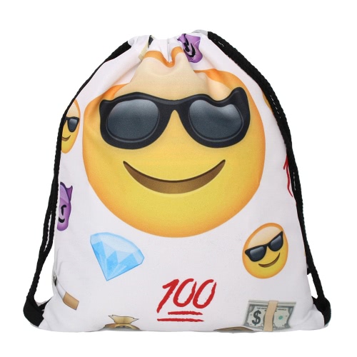 das mulheres dos homens da forma do Hot impressão ombro dobrar cordão corda Mochila Escola Ginásio Mochila Desporto Handbag 15 