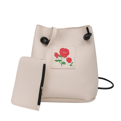 Women Girls Crossbody Bags Soft PU Leather Cute Print Casual Small Shoulder Messenger Bag Two Piece Set