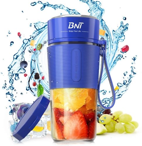 

Personal blender, 16 oz (about 450.8 g) portable blender for milkshakes and smoothies, personal size blender for sports, gym, home and office, with travel blender cup and additional cover, BPA Free (blue)