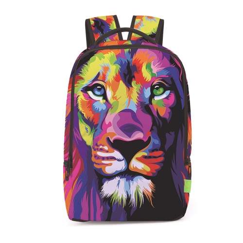 Moda 3D animales patrón de león impreso mochila para niños muchachas al aire libre viajes grandes bolsas transpirables